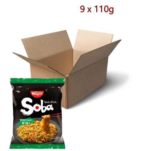 Load image into Gallery viewer, Nissin Soba Fried Noodles - Teriyaki - 9 x 110g-日清日式照燒味蕎麥麵-INN158