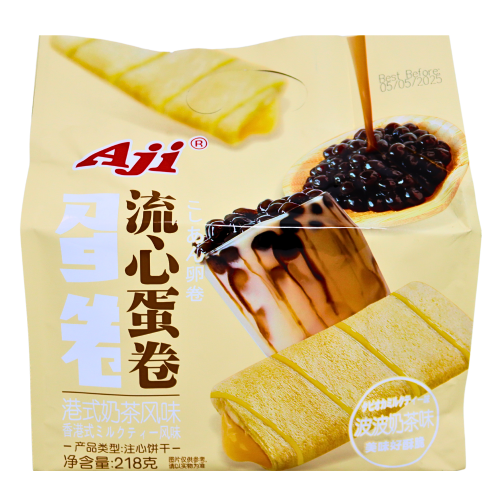 Load image into Gallery viewer, AJI Egg Roll - Milk Tea-AJI流心蛋捲-波波奶茶-218g-BISAJI102