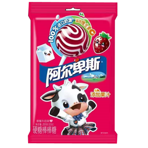 โหลดรูปภาพเข้าสู่ตัวดูแกลเลอรี, ALP Lollipop Candy - Strawberry & Cream-阿爾卑斯棒棒糖-草莓牛奶味-200g-CANALP101