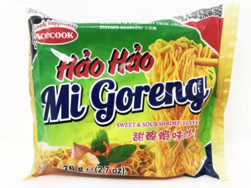 โหลดรูปภาพเข้าสู่ตัวดูแกลเลอรี, Acecook Hao Hao Mi Goreng - Sweet & Sour Shrimp-越南撈麵-甜酸蝦味-76g-INAC121