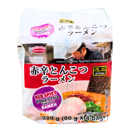 Load image into Gallery viewer, Acecook Ippin Ramen - Red Tonkotsu-博多辛辣豬骨風味拉麵-4_80g-INAC404