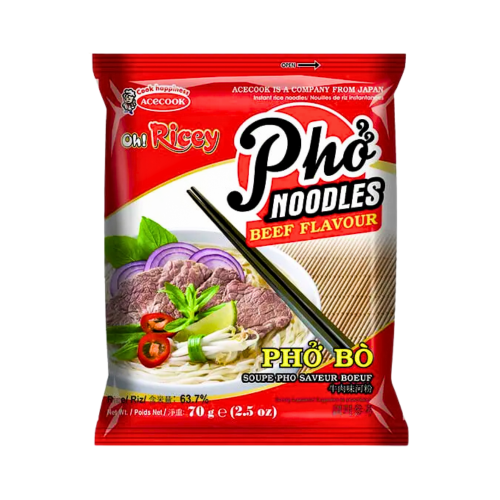 갤러리 뷰어에 이미지 로드, Acecook Oh! Ricey Pho's Noodles - Beef-越南河粉-牛肉味-70g-INAC181