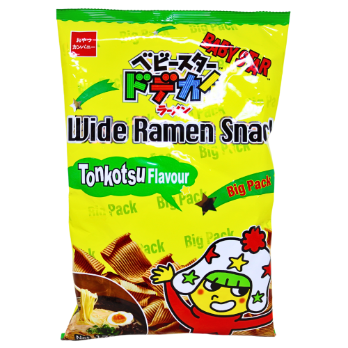 ギャラリービューアに画像を読み込む、Baby Star Wide Ramen Snack - Tonkotsu-童星寬條點心麵-豚骨味-185g-SNACBS114