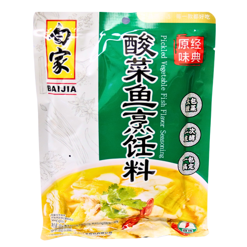 갤러리 뷰어에 이미지 로드, Bai Jia Seasoning for Sichuan Pickled Cabbage Fish-白家川菜烹飪料-酸菜魚-300g-SEA320