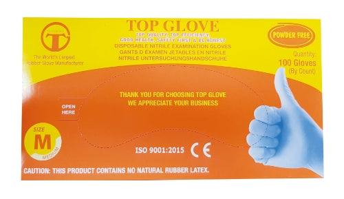 ギャラリービューアに画像を読み込む、Blue Nitrile Gloves Powder Free (M)-藍色丁腈手套(中)-100pcs-GLO308