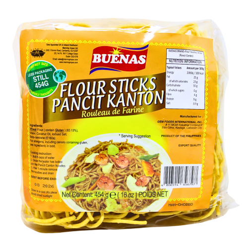 Load image into Gallery viewer, Buenas Flour Sticks - Pancit Canton (Compact)-菲律賓福壽麵-454g-DNOOBN102