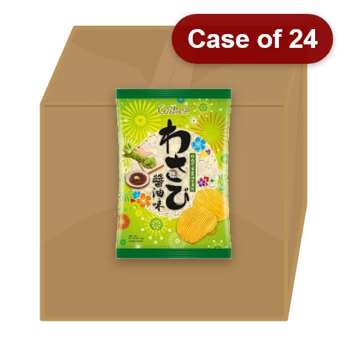 Load image into Gallery viewer, Calbee Crinkle Crisps - Wasabi Shoyu-卡樂B日式芥末醬油味薯片-70g-SNACCA141-24