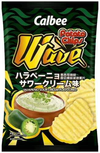 โหลดรูปภาพเข้าสู่ตัวดูแกลเลอรี, Calbee Wave Potato Crisps - Japanese Sour Cream-卡樂B波浪薯片-墨西哥辣椒酸忌廉味-70g-SNACCA137