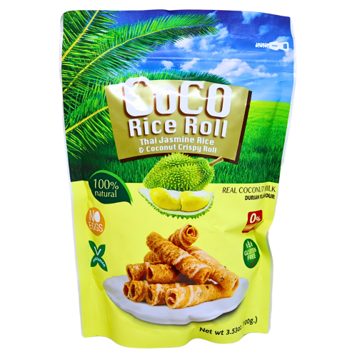갤러리 뷰어에 이미지 로드, CoCo Crispy Rice Roll Durian Flavour-酥脆米卷榴蓮味-100g-BISCC103