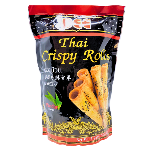Load image into Gallery viewer, Dee Thai Crispy Rolls - Pandan-泰國香脆金卷-香葉-150g-BISDE103
