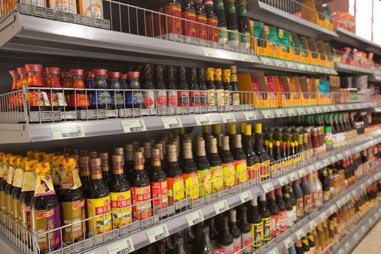 bottles of soy sauce