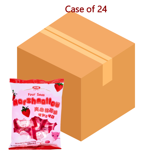 Load image into Gallery viewer, FS Marshmallow Strawberry Flavour-四洲士多啤梨夾心棉花糖-50g-CANSF104-24