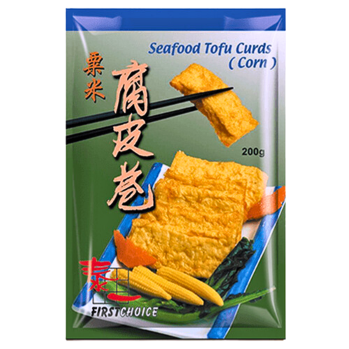 Tải hình ảnh vào trình xem Thư viện, First Choice Seafood Tofu Curds (Corn)-泰一粟米腐皮卷-200g-FBALLFC112