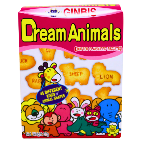 갤러리 뷰어에 이미지 로드, Ginbis Dream Animals Biscuits - Butter-愉快動物餅-奶油味-37g-BISGI102