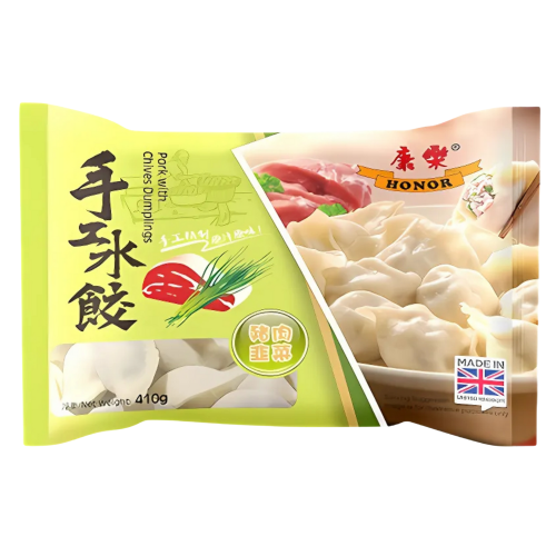 ギャラリービューアに画像を読み込む、Honor Dumplings - Pork with Chives-康樂豬肉餃子-韭菜-410g-DUMHR102