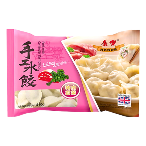 Load image into Gallery viewer, Honor Dumplings - Pork with Coriander-康樂豬肉餃子-香菜-410g-DUMHR105