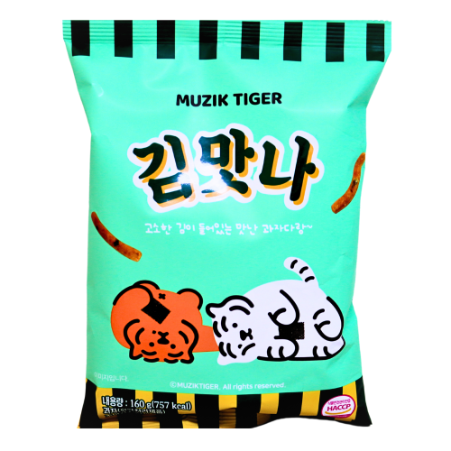 ギャラリービューアに画像を読み込む、Hyosung Muzik Tiger Seaweed Snack-韓國紫菜條小食-海苔味-160g-SNACHS102