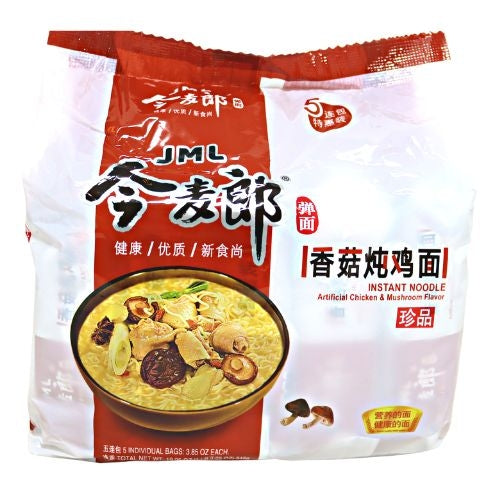 โหลดรูปภาพเข้าสู่ตัวดูแกลเลอรี, JML Golden Wheat Noodle - Mushroom Chicken-今麥郎香菇燉雞面(五連包)-5_109g-INJML108A