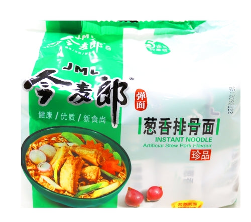 ギャラリービューアに画像を読み込む、JML Golden Wheat Noodle - Pork-今麥郎葱香排骨味面(五連包)-5_113g-INJML110A