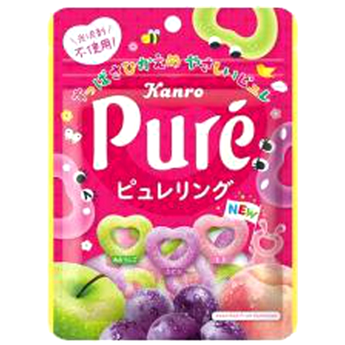 Load image into Gallery viewer, Kanro Pure Heart Ring Gummy - Mixed Fruits-甘樂心型軟糖-雜果味-63g-CANKA102