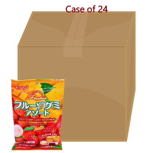 Load image into Gallery viewer, Kas-Frutia Mix Gummy Candy (Lychee, Strawberry, Mango)-Kasugai 春日井Frutia軟糖 綜合水果味-102g-CANKAS102-24