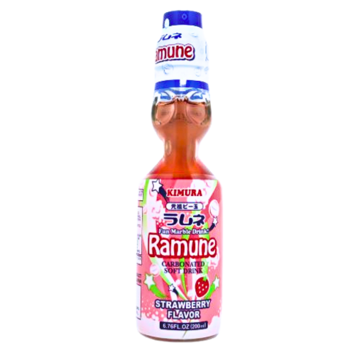 갤러리 뷰어에 이미지 로드, Kimura Ramune - Strawberry (Carbonated Soft Drink)-日本波子汽水-草莓味-200ml-DRIKI101