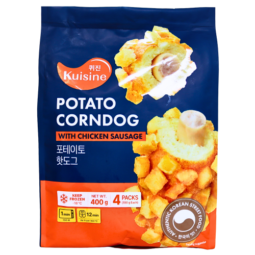 ギャラリービューアに画像を読み込む、Kuisine Potato Corn Dog with Chicken Sausage (4pcs)-Kuisine 韓式馬鈴薯脆脆玉米雞肉香腸熱狗 (4件)-100g_4-FMEATKU102