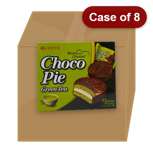 Load image into Gallery viewer, Lotte Choco Pie - Green Tea (12)-樂天巧克力派-綠茶味-12_28g-SNACLO112-8