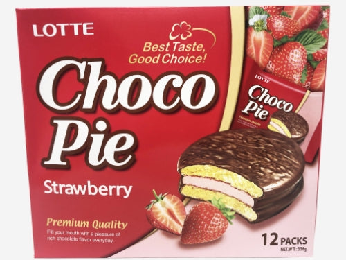 Load image into Gallery viewer, Lotte Choco Pie - Strawberry (12)-樂天巧克力派-草莓味-12_28g-SNACLO114