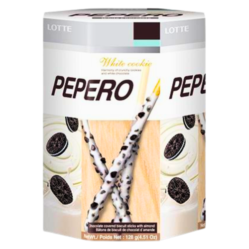 갤러리 뷰어에 이미지 로드, Lotte Pepero Stick Biscuit with Cookie & White Chocolate - 128g-樂天曲奇餅白朱古力棒-128g-BISLO151