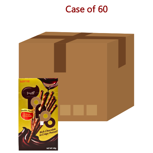 갤러리 뷰어에 이미지 로드, Lotte Toppo Pretzel Stick - Cacao Chocolate-樂天Toppo濃郁巧克力夾心棒-40g-BISLO181-60