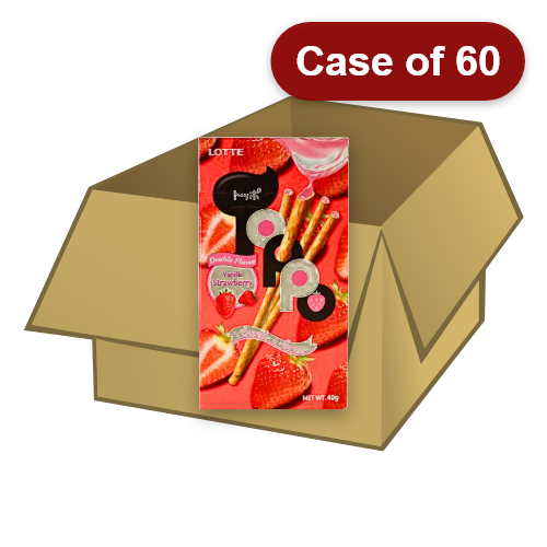 ギャラリービューアに画像を読み込む、Lotte Toppo Pretzel Stick - Vanilla Strawberry-樂天Toppo香草草莓夾心棒-40g-BISLO182-60