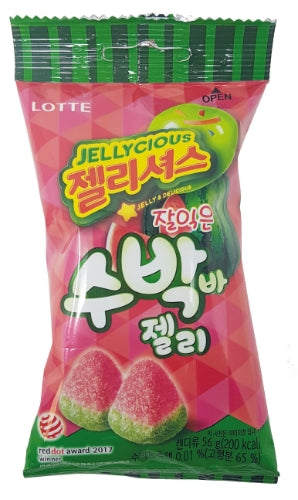 โหลดรูปภาพเข้าสู่ตัวดูแกลเลอรี, Lotte Watermelon Flavour Jelly-樂天西瓜味軟糖-56g-CANLO102