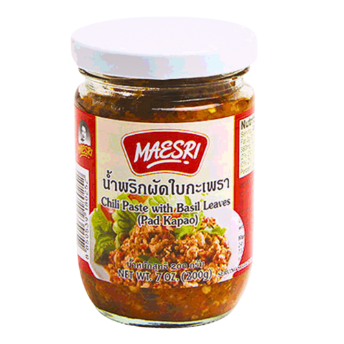 Load image into Gallery viewer, Maesri Chilli Paste with Basil Leaves (Pad Kapao)-泰國甲抛辣醬-200g-PASTE208