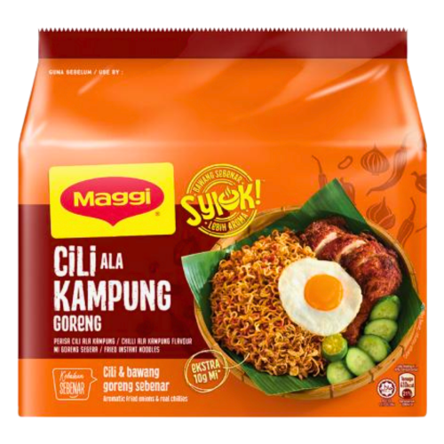 Load image into Gallery viewer, Maggi Mi Goreng Noodles - Chilli Ala Kampung-美極亞辣椒炒麵-5_80g-INMA106A