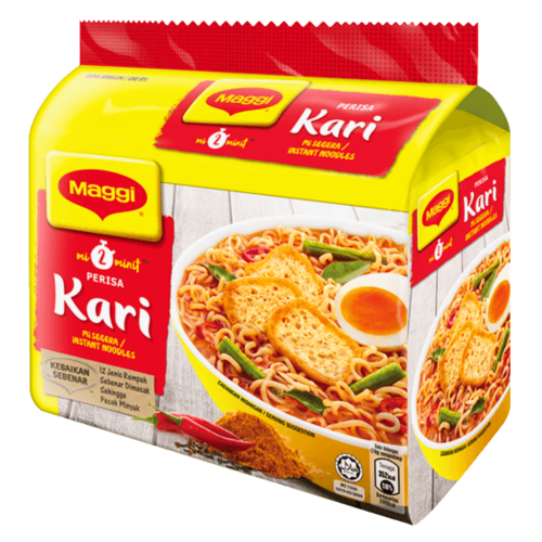 Load image into Gallery viewer, Maggi Noodles - Curry Flavour (Malaysian Version)-美極咖哩味快熟面 (馬來西亞版)-5_79g-INMA101A