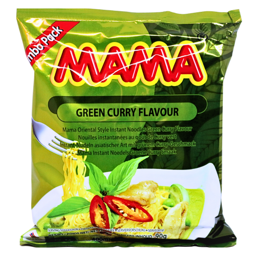 갤러리 뷰어에 이미지 로드, Mama Jumbo Noodle - Green Curry-媽媽青咖哩味湯麵-90g-INMM158