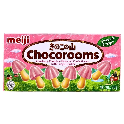 ギャラリービューアに画像を読み込む、Meiji Chocorooms - Strawberry-明治蘑菇造型草莓巧克力餅-36g-CHOMJ208