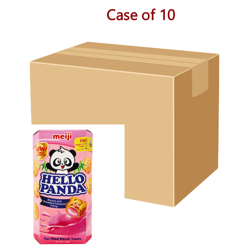 갤러리 뷰어에 이미지 로드, Meiji Hello Panda Biscuits - Strawberry-明治熊貓草莓味夾心餅乾-50g-BISMJ116-10