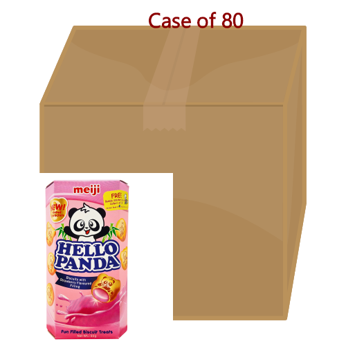 갤러리 뷰어에 이미지 로드, Meiji Hello Panda Biscuits - Strawberry-明治熊貓草莓味夾心餅乾-50g-BISMJ116-80