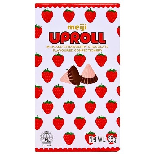 ギャラリービューアに画像を読み込む、Meiji Uproll (Milk & Strawberry Chocolate)-明治阿波羅草莓巧克力-35g-CHOMJ206