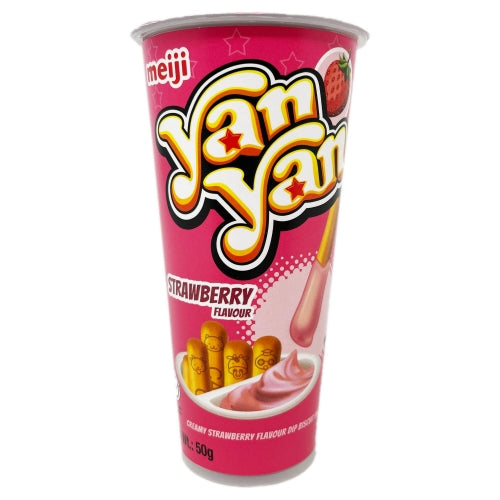 โหลดรูปภาพเข้าสู่ตัวดูแกลเลอรี, Meiji Yan Yan Dip Biscuit - Strawberry-明治草莓味餅乾棒-50g-BISMJ211