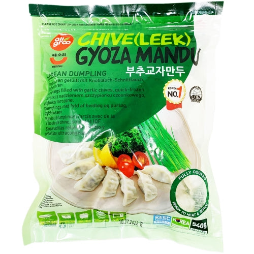 Load image into Gallery viewer, Misori Allgroo Vegetable Leek Dumpling-韓國韭菜齋餃子-540g-DUMM108