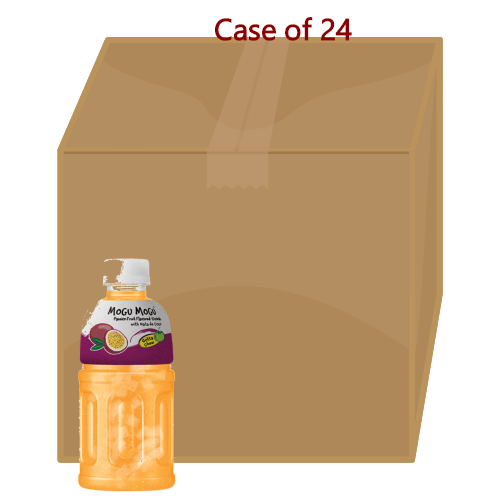 Load image into Gallery viewer, Mogu Mogu Passion Fruit Drink with Nata De Coco-椰果百香果味飲料-320ml-DRIMM111-24