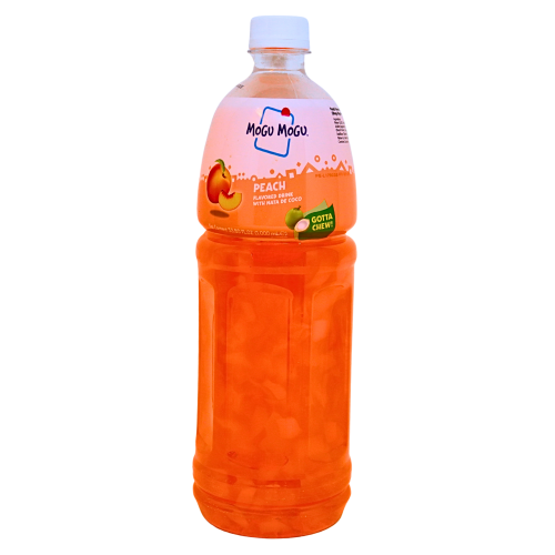 Load image into Gallery viewer, Mogu Mogu Peach Drink with Nata De Coco-椰果蜜桃味飲料-1ltr-DRIMM205