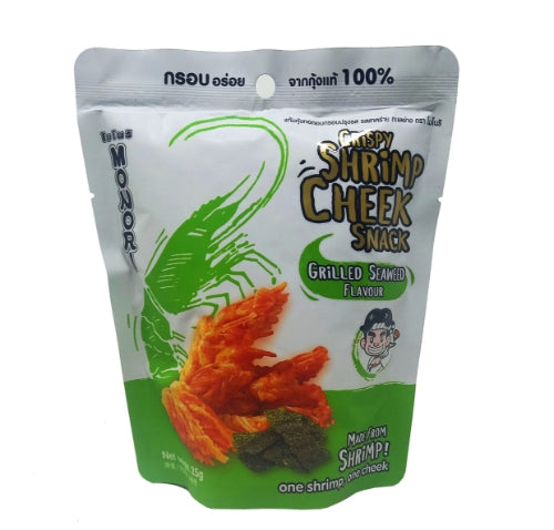 将图像加载到图库查看器中, Monori Crispy Shrimp Cheek Snack - Grilled Seaweed-香脆蝦頭小吃-烤海苔-25g-SNACMO102