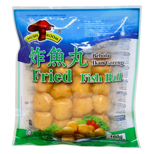 Load image into Gallery viewer, Mushroom (Chilled) Fried Fish Balls-蘑菇牌新鮮炸魚丸(小)-160g-FBALLMSH402