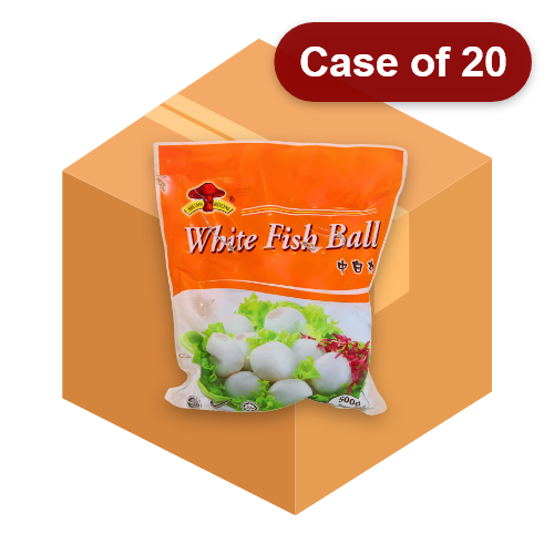 Load image into Gallery viewer, Mushroom (Medium) White Fish Balls-蘑菇牌(中)白魚丸-500g-FBALLMSH208-20