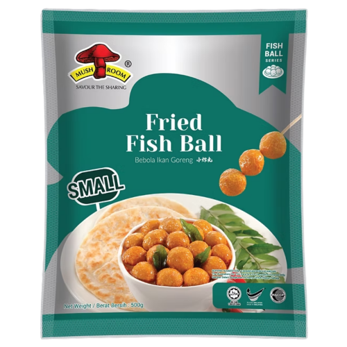 Load image into Gallery viewer, Mushroom (Small) Fried Fish Ball-蘑菇牌(小)炸魚丸-500g-FBALLMSH207