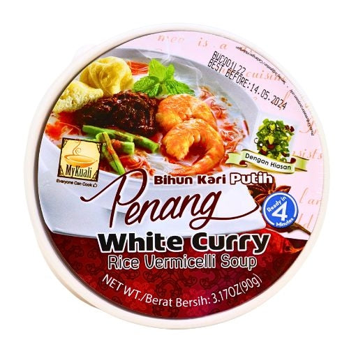 Load image into Gallery viewer, Mykuali Penang White Curry Rice Vermicelli-檳城白咖喱碗裝米粉-90g-INMY201